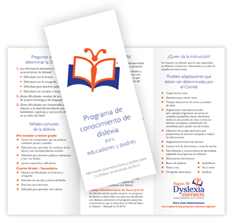 Dyslexia Program Awareness Flyer - Spanish version