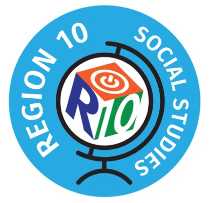 R10 Social Studies logo - R10 cube on globe