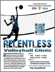 Relentless Volleyball Clinic flyer thumbnail