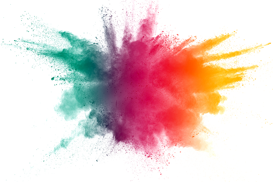 colored powder explosion