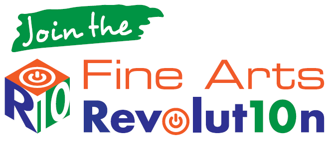 Join the Fine Arts Revolution. Shows R10 Cube logo